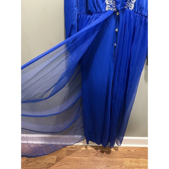 VTG 100% American Union Made ILGWU Embroidered Lace Ruffled Trim Romper Gown Med - Picture 7 of 10